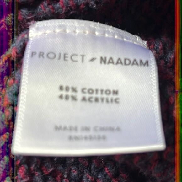 PROJECT NAADAM Anthro Marbled Cable Knit Cold Shoulder Sweater-S - Picture 7 of 8